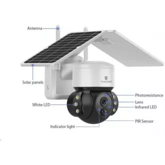 Viking solární outdoorová HD kamera HDs02 4G, bílá