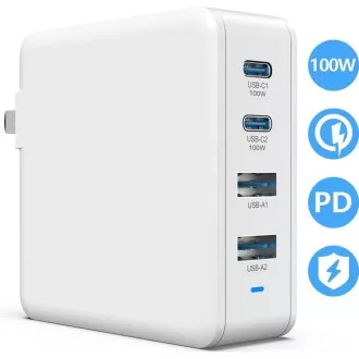 Viking nabíječka USB GaN 100W, podpora PD3.0 a QC4+, bílá