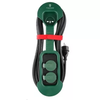 Viking síťová prodlužovací zásuvka R280, 2x AC 230V, IP44, délka 8 m