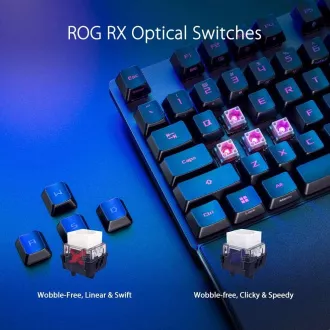 ASUS klávesnice ROG STRIX SCOPE II, mechanická, drátová, ROG RX RED / PBT, US