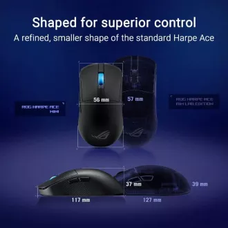 ASUS Herní myš ROG Harpe Ace Mini, Bezdrátová BT, RF 2.4GHz, černá
