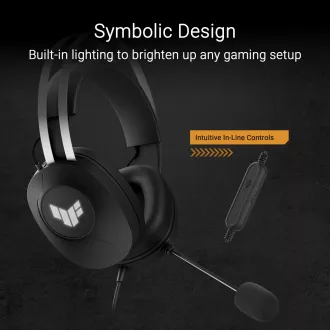 ASUS sluchátka TUF Gaming H1 GEN II, Drátový Herní Headset, černá
