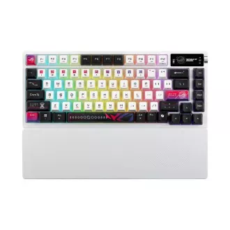 ASUS Klávesnice ROG Azoth X, Mechanická, Bezdrátová BT, RF 2.4GHz, US, bílá