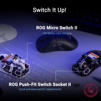 ASUS myš ROG Keris II Origin, bezdrátová herní myš, černá