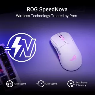 ASUS myš ROG Keris II Origin, bezdrátová herní myš, bílá