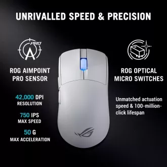 ASUS Herní myš ROG Harpe II Ace, Bezdrátová, bílá