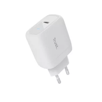 TRUST nabíječka 45W Maxo, USB-C, Nabíječka do zdi, 2m USB-C kabel, bílá