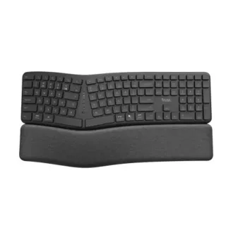 TRUST klávesnice Keyra, Ergonomická, Bezdrátová, US, černá