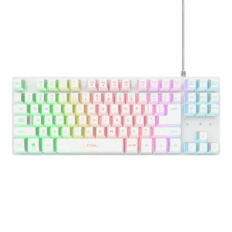 TRUST Klávesnice GXT 833 Thado, Membránová, USB, RGB, bílá