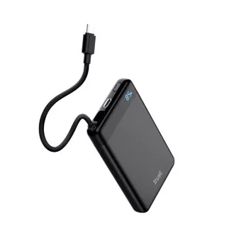 TRUST Powerbanka Fiera, 10000 mAh, S kabelem, 2x USB-C, černá