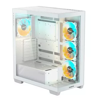GIGABYTE case GB-C500PI ST, Mid tower, 1xUSB-C 3.2, 2xUSB 3.0, 4x 120mm ARGB Fan, bílá