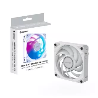 GIGABYTE ventilátor AORUS EZ CHAIN FAN ICE, 1x120mm, bílá