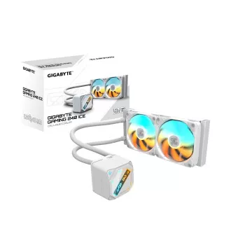 GIGABYTE Vodní chladič GAMING 240 ICE, 2x120mm, ARGB, LGA1851, AM5, bílá