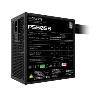 GIGABYTE zdroj P550SS, 550W, 80+ Silver, 120mm, ATX 3.0, černá