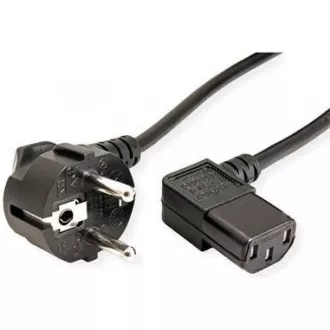 C-TECH kabel síťový 220/230V napájecí, lomený, VDE, 2m