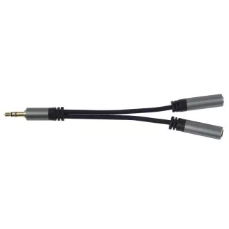 PremiumCord rozdvojka HQ 3, 5mm Jack Male - 2x Jack Female 15cm