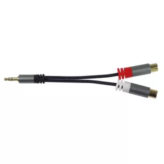 PremiumCord kabel HQ Jack 3.5mm Male - 2x CINCH Female 15cm