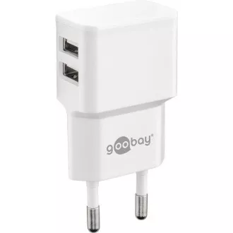 Goobay Napájecí a nabíjecí adaptér 230V na 2x USB, max.2, 4A, bílý