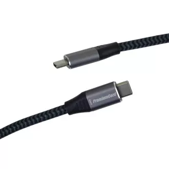 PREMIUMCORD USB-C kabel (USB 3.2 Gen2x2, 5A, 100W, 20Gbit/s) 3m, Šedá