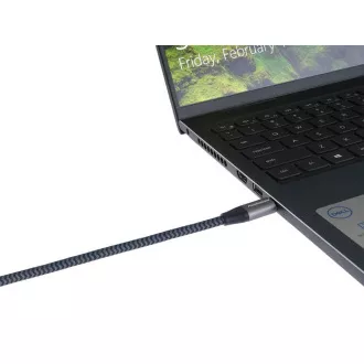 PREMIUMCORD USB-C zahnutý kabel (USB 3.2 Gen2x2, 5A, 100W, 20Gbit/s) 3m, Šedá PREMIUMCORD USB-C zahnutý kabel (USB 3.2 Gen2x2, 5A, 100W, 20Gbit/s) 3m, Šedá