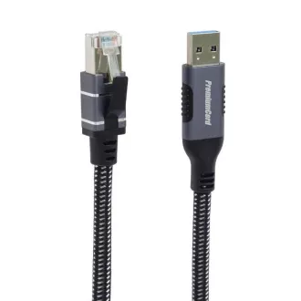 PremiumCord Ethernetový kabel USB3.2 na LAN RJ45 10/100/1000, 3m