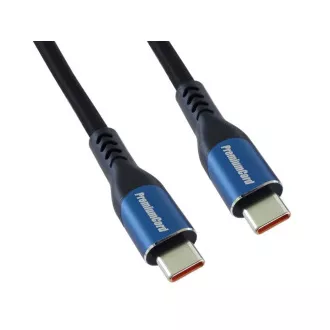 PremiumCord USB-C kabel (USB 3.2 GEN 2x2, 5A, 100W, 20Gbit/s) 1, 5m, bavlněný oplet