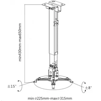 Reflecta TAPA 43-65cm stropní a nástěnný držák dataprojektoru bílý