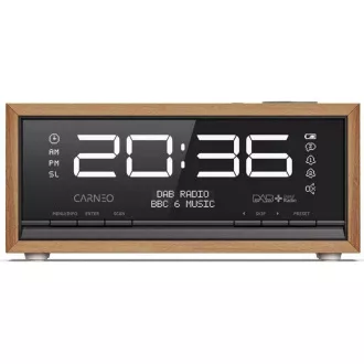 CARNEO C100, rádio DAB+, FM, BT, budík, OLED, wood
