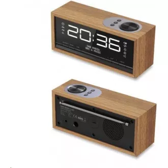 CARNEO C100, rádio DAB+, FM, BT, budík, OLED, wood