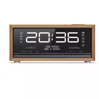 CARNEO C100, rádio DAB+, FM, BT, budík, OLED, wood