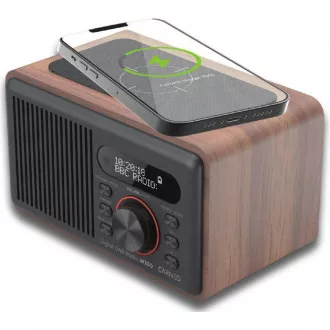 CARNEO W100 Rádio DAB+, FM, BT, Wireless charging, wood