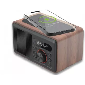 CARNEO W100 Rádio DAB+, FM, BT, Wireless charging, wood