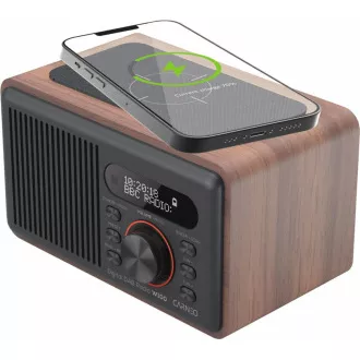 CARNEO W100 Rádio DAB+, FM, BT, Wireless charging, wood