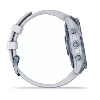 Garmin fenix 7 Sapphire Solar, Titan Blue/ White Silicone Band, EU