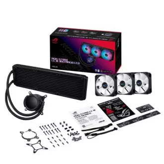 ASUS vodní chladič CPU AIO ROG STRIX LC III 360 ARGB LCD, 3x120mm, LCD Displej, LGA1851, AM5, černá