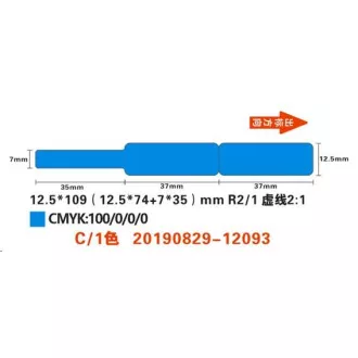 Niimbot štítky na kabely RXL 12, 5x109mm 65ks Blue pro D11 a D110