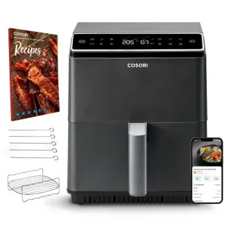 Cosori Dual Blaze 6.4L SMART horkovzdušná fritéza + 5x špíz a gril. rošt, black Cosori Dual Blaze 6.4L SMART horkovzdušná fritéza + 5x špíz a gril. rošt, black