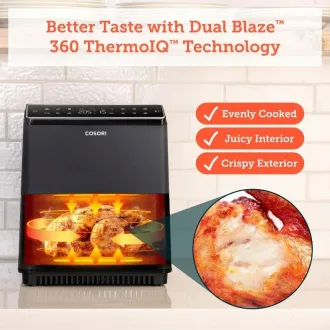 Cosori Dual Blaze 6.4L SMART horkovzdušná fritéza + 5x špíz a gril. rošt, black Cosori Dual Blaze 6.4L SMART horkovzdušná fritéza + 5x špíz a gril. rošt, black