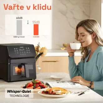 Cosori P653 PREMIUM II Plus Chef edition 6, 2l horkovzdušná fritéza, černá
