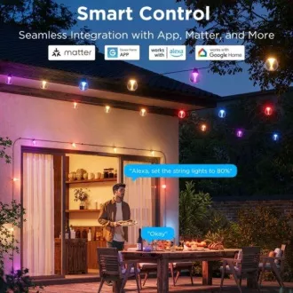 Govee RGBICW Smart zahradní řetěz 15 žárovek Matter