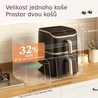 Cosori Turbo Tower Pro chytrá horkovzdušná fritéza 10, 8l černá