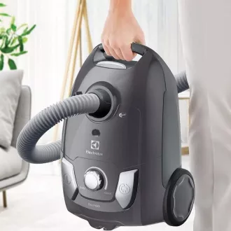 Electrolux Easy Go EEG44IGM sáčkový vysavač, 750 W, omyvatelný filtr, regulace výkonu, teleskopická trubice, šedý