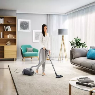 Electrolux Easy Go EEG44IGM sáčkový vysavač, 750 W, omyvatelný filtr, regulace výkonu, teleskopická trubice, šedý