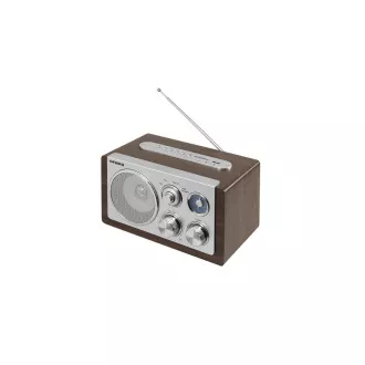 Orava RR-29 A rádio, 1 x 3, 5W, AM / FM rádio, USB, AUX vstup, SD karta, hnědá / stříbrná