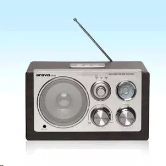 Orava RR-29 A rádio, 1 x 3, 5W, AM / FM rádio, USB, AUX vstup, SD karta, hnědá / stříbrná