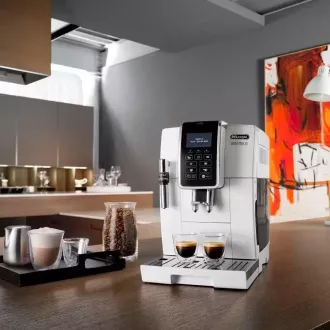 DeLonghi ECAM 350.35.W Dinamica plnoautomatický kávovar, 1450 W, 15 bar, LCD displej, bílá DeLonghi ECAM 350.35.W Dinamica plnoautomatický kávovar, 1450 W, 15 bar, LCD displej, bílá
