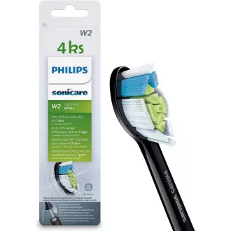 Philips HX6064/11 Sonicare W Optimal White, náhradní hlavice, standardní velikost, 4 kusy, nasazovací, černá