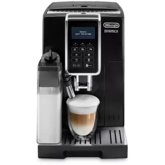 DeLonghi Dinamica ECAM 350.55.B automatický kávovar, 15 bar, vestavěný mlýnek, mléčný systém, zásobník na mletou kávu