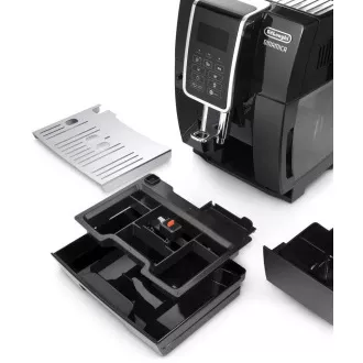 DeLonghi Dinamica ECAM 350.55.B automatický kávovar, 15 bar, vestavěný mlýnek, mléčný systém, zásobník na mletou kávu