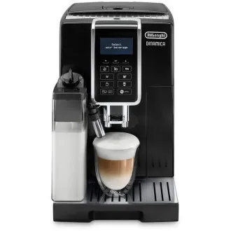 DeLonghi Dinamica ECAM 350.55.B automatický kávovar, 15 bar, vestavěný mlýnek, mléčný systém, zásobník na mletou kávu